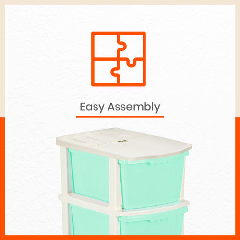 Stomo 5 Drawer Multi-Purpose Storage Organizer for Home and Office (Jade)